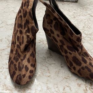 Leopard Print Wedge Shoes